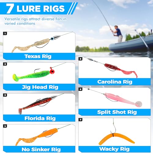 PLUSINNO Fishing Lures, 137Pcs Tackle Box with Tackle Included, Crankbaits, Spoon, Hooks, Weights & Other Accessories, Fis...