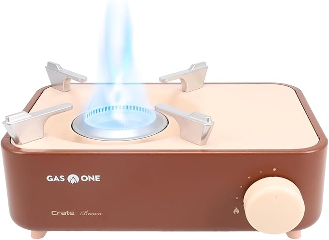 Gas One Butane Fuel Camp Stove – Crate Series - Mini Stove for Camping, Hiking – Portable Gas Stove with Spiral Flame – Ev...