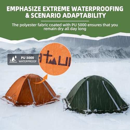 Clostnature Lightweight Backpacking Tent - 1/2 Person 4 Season Ultralight Waterproof Camping Tent, Large Size Easy Setup T...