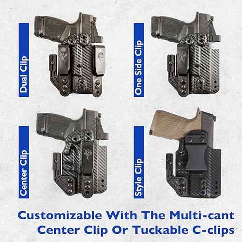 DeSantis Persuader IWB Holster - Concealed Carry Gun Holster with Carbon Fiber Finish, Multi-Cant Center Clip, Fits the Glock 43, 43X, 43X MOS with or without Red Dot Sight - Right Hand Draw, Black