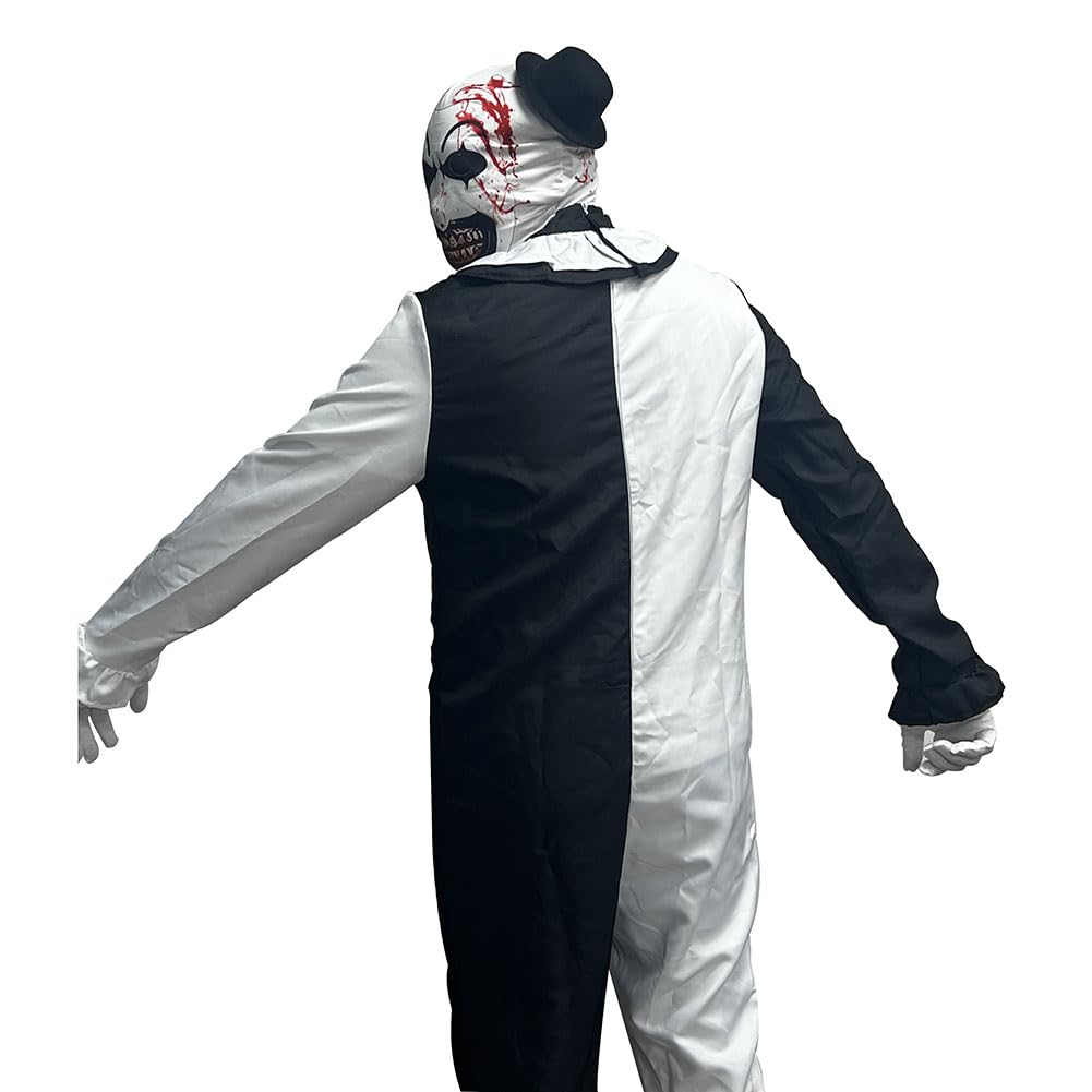 ETEBAS Clown Costume Cosplay Clown Movie WIth Head Cover Adult Halloween(S)