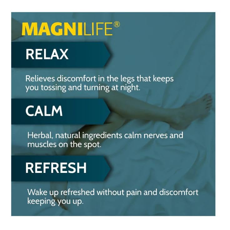 MagniLife Relaxing Leg Cream, Restless Legs, Naturally Soothe Cramping, Discomfort, and Tossing with Lavender and Magnesium (2 Pack-4oz Jars)