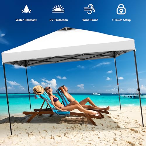 Saemoza 12x12 Pop Up Canopy Tent with One Push Setup, Portable Sun Shade Tent, Instant Easy Up Canopy with 4-Sidewalls & W...