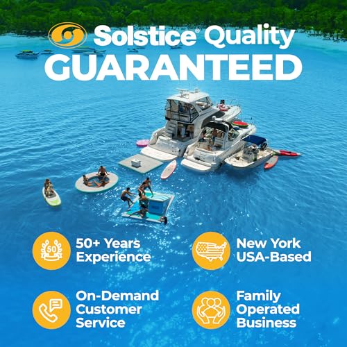 SOLSTICE Circular Mesh Hangout Ring Inflatable Dock, Floating Water Raft Platform