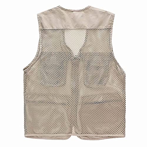 Rizanee Unisex Mesh Breathable Fishing Vest, Multi-Pockets Photography Travel Hiking Waistcoat Jacket for Adults and Youth