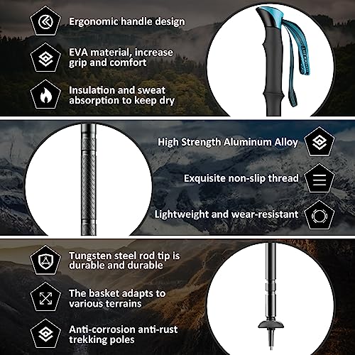 Tactical Walking Stick,Prime 15-in-1 Hiking Pole, Adjustable Multipurpose Tactical Hiking Stick for Men Women Outdoor Adve...