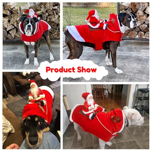 BWOGUE Santa Dog Costume Christmas Pet Clothes Santa Claus Riding Pet Cosplay Costumes Party Dressing up Dogs Cats Outfit ...