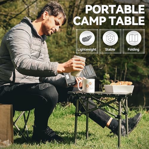 Opliy Folding Camping Table,Portable Table for 1-2 Persons -Collapsible Table Lightweight with Carry Bag for Camping, Hiki...