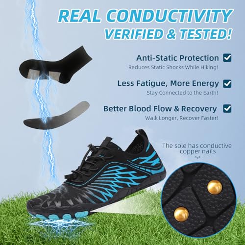 Grounding Shoes with Copper Barefoot Shoes Women Men, Outdoor Waterproof Hike Healthy Non-Slip Flexible