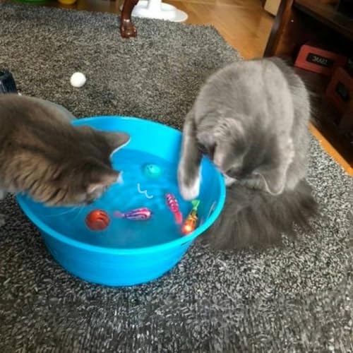 Swimming Fish Toy for Cats,Glowing Waterproof Cat Water Toy with Adjustable Speed and Realistic Motion,Twist Tail in a Lif...