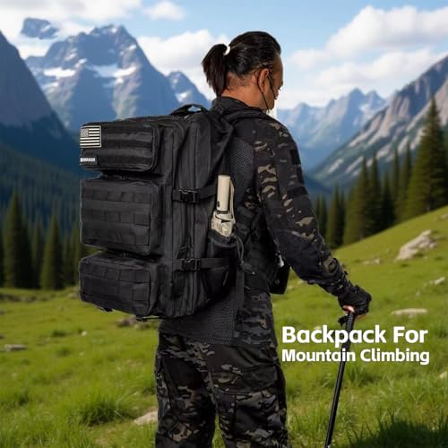 SEYATULLH Military Tactical Backpack 55L for Men & Women Bug Out Bag Assault pack Molle Daypack Hiking Trekking Rucksack (...