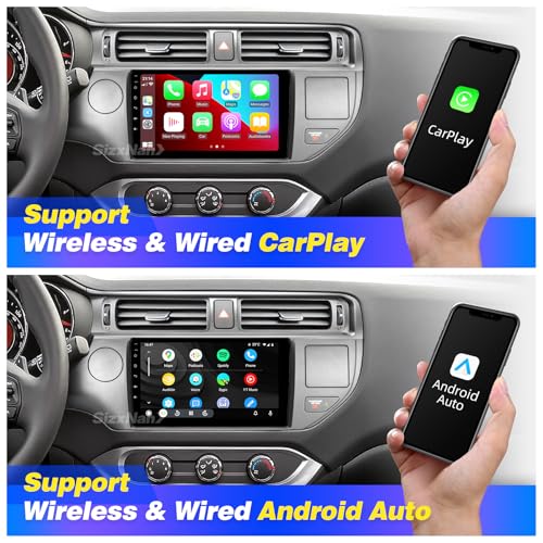 SizxNanv for KIA RIO 2012 2013 2014 2015 Radio Compatible with Wireless Carplay Android Auto,Car Stereo Bluetooth Navigati...