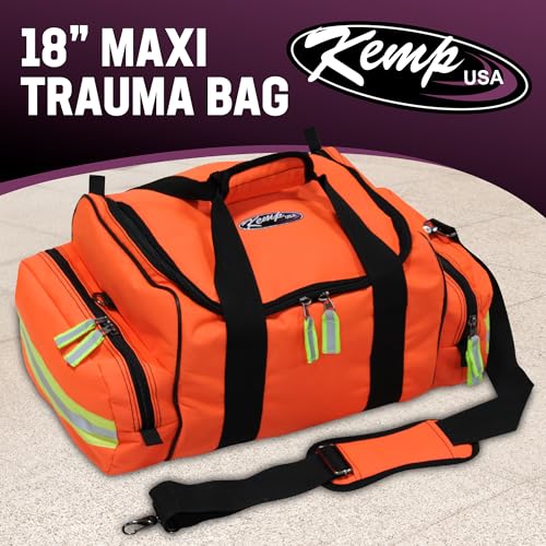 Kemp USA Maxi Trauma Bag - Large First Aid Kit for EMT First Responders - Water Resistant 600D Nylon - Buckle Closure with...