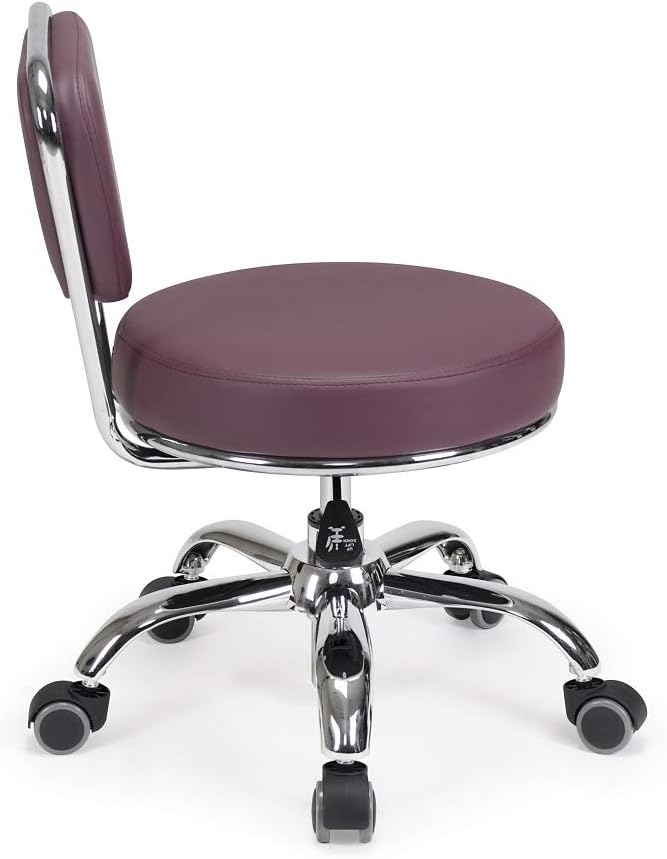 MAYAKOBA Dayton Garage Rolling Seat (Burgundy) Pneumatic, Short Stool with Adjustable Height 13"-15", Perfect for Garage Task, Home Cleaning, Bathroom Short Seat, Technician Task