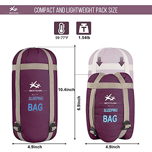 Warm Weather Sleeping Bag - Portable Waterproof Compact Lightweight, Packable for Kids, Teens Adults Camping Backpacking H...