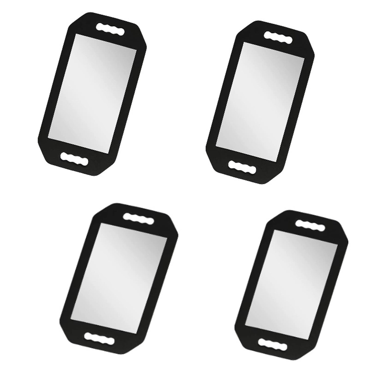 Feisate 4 Pack Barber Mirror Handheld Foam, Salon Large Hand Mirror with Double Handle, Square Foam Mirrors Barber, Barbershop H