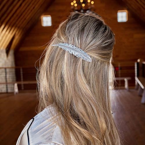 Montana Silversmiths Women's Antiqued Feather Barrette - BA4059RTS One Size