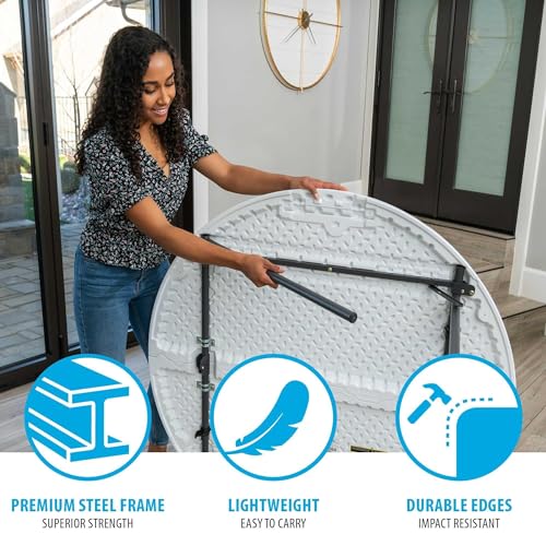 Lifetime Light Commercial Fold-in-Half Round Table, 4-Foot