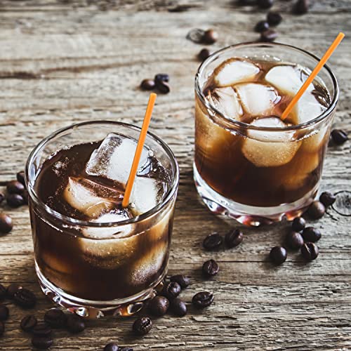 300 Neon Mini Bar Cocktail Straws - Coffee Drink Stirrers, Short Plastic Straws