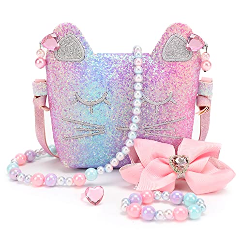 mibasies Purse for Little Girls Dress Up Jewelry Pretend Play Kids Accessories Mermaid Gifts