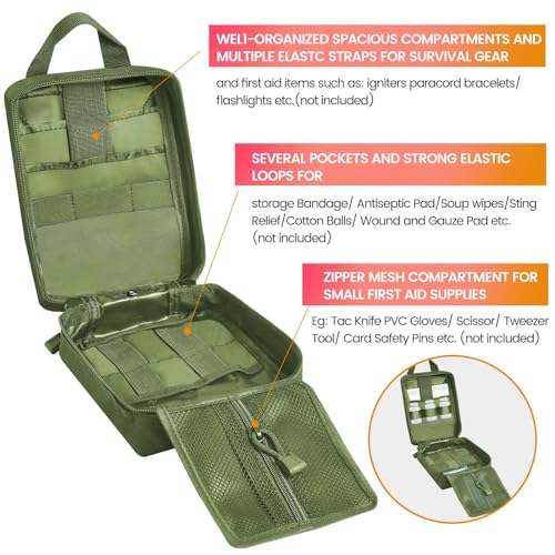 Haafoo Medical Molle Pouch Tactical - 1000D Nylon First Aid Pouch, Big Capacity EMT Pouch Utility, Heavy Duty Military Gra...