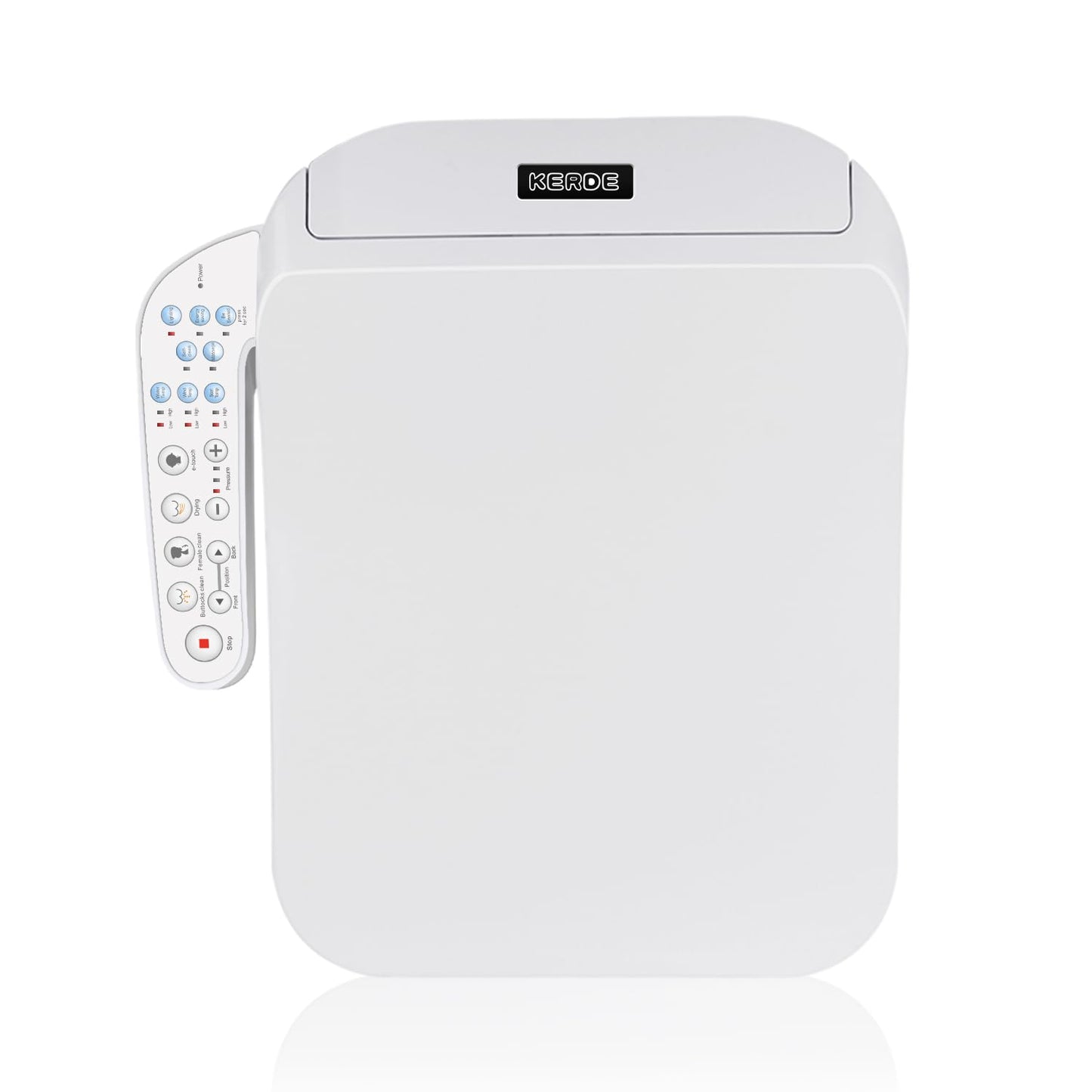KERDE F30 Square Electric Bidet Seat, Smart Toilet Cover, Heated Water Cleansing, Warm Air Drying, Seat Constant Temperature, Adjustable Temperature, Front-to-Back Nozzle Massage