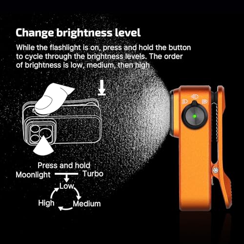 OLIGHT Oclip Pro EDC Flashlight Clip-on Light, Rechargeable 500 Lumens with Three Lighting Solutions Type-C Charging, Magn...