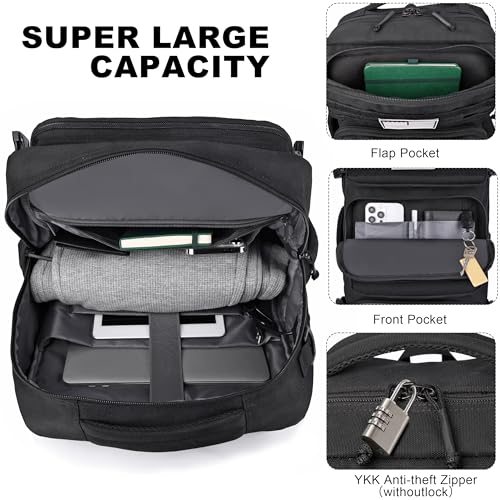 DEYACE 40L Travel Backpack Mens TSA Approved Carry-on Durable Large Weekender Backpack Fits 17.3 Inch Laptop YKK-Zipper AE...