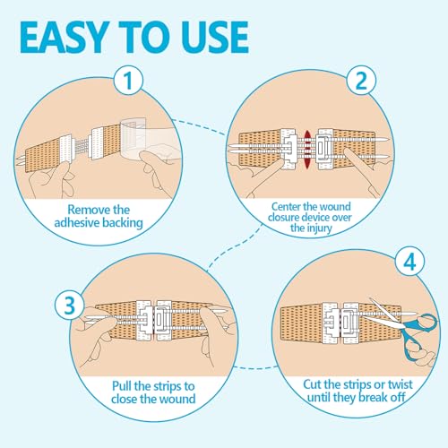 Emergency Wound Closure Kit 2-Pack | Medical Grade Adhesive Sutures | Butterfly Bandages & Clotting Technology | for First...