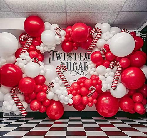 FOTIOMRG 110pcs Red Balloon Garland Arch Kit, 18 12 10 5 inch Red Latex Balloons Different Sizes Pack for Birthday Graduat...