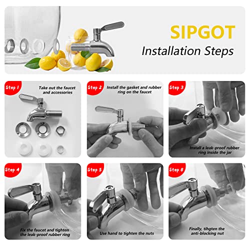 Replacement Spigot for Beverage Dispenser, Stainless Steel Spigot for Drink Dispenser, Water Dispenser Faucet, Food Grad...