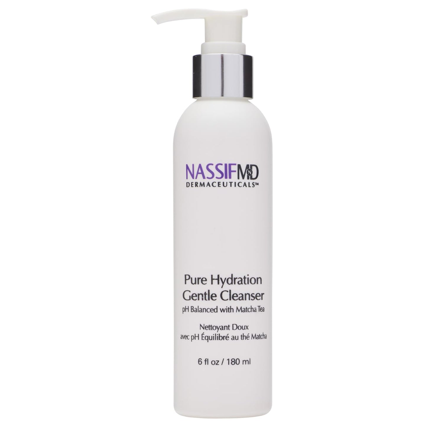 NASSIF MD Pure Hydration Facial Cleanser, Hydrating Face Cleanser with Vitamin C, Matcha Hemp Hydrating Cleanser (6oz)