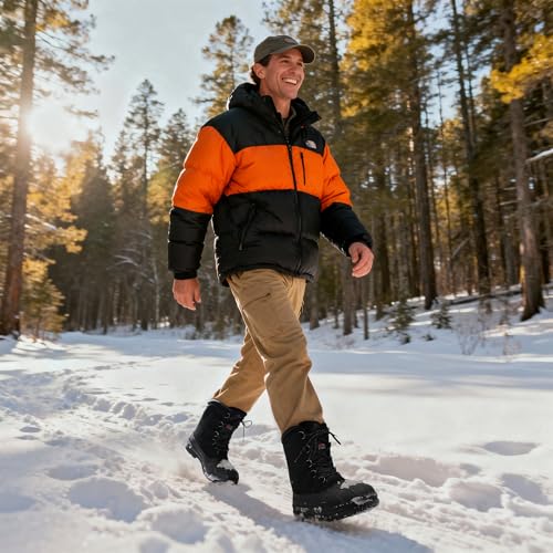 NORTIV 8 Men's Insulated Waterproof Work Winter Snow Boots