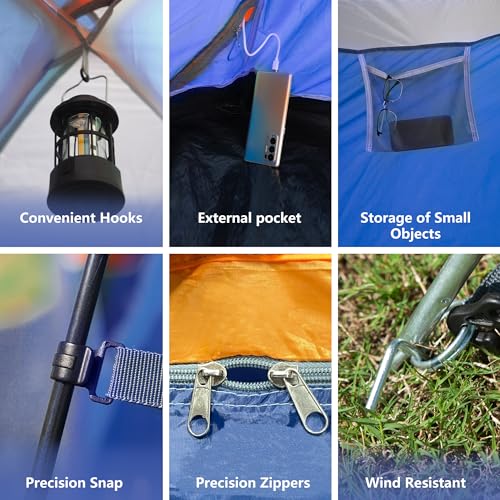 ASFANES 2-12 Person Tents for Camping Waterproof, Backpack Double Layer Tents, Perfect Picnics, Fishing and Backyard Camping