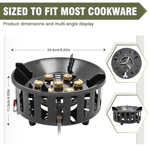 Bestfire Propane Burner, 72,000 BTU Single Burner Gas Stove for Outdoor Cooking, Windproof Camping Stove with Piezo Igniti...