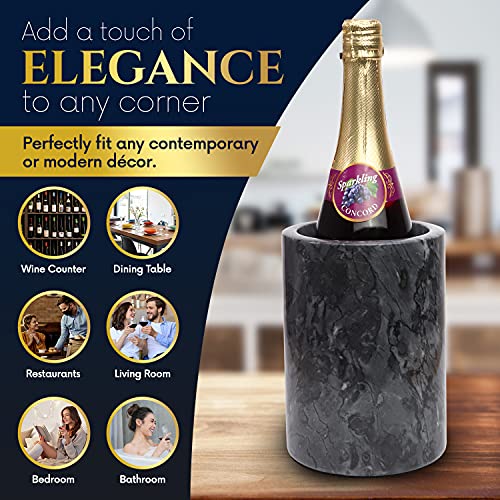 Homeries Marble Wine Chiller Bucket - Wine & Champagne Cooler for Parties, Dinner – Keep Wine & Beverages Cold, Wine Chill...