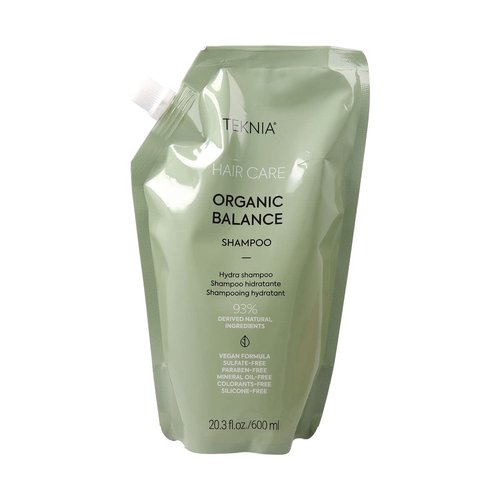 LAKMÉ Teknia Organic Balance Shampoo, Hydrating Shampoo, Hydration for Scalp and Hair, 20.4 Fl Oz