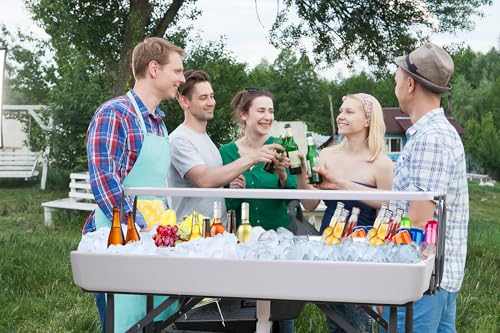 Nice C 4 ft Folding Ice Cooler Table, Party Cooler, Grazing Table, Tables with Drain, Party Tables, with Matching Skirt, S...