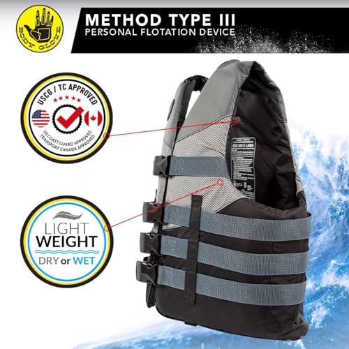 Body Glove Unisex Life Jacket for Adults, USCG and Transport Canada Approved Life Vest, Type III PFD, Lightweight, Great f...