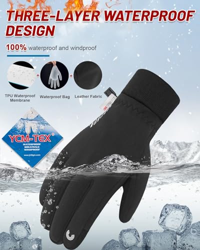 RIGWARL Waterproof Gloves for Cold Weather for Men/Women, Thick Winter Gloves with 3M Thinsulate, Thermal Warm Snow Glove