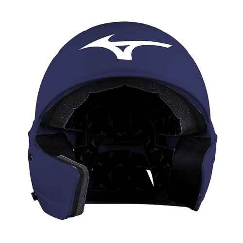 Bundle of Mizuno B6 Adult Baseball Batting Helmet, Navy, Large/X-Large + Mizuno Batters Face Protector, Navy, Left Hand Batter