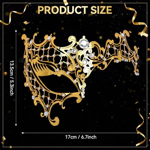 EMORBALS Masquerade Mask for Women, Masquerade Mask for Venetian Ball, Wedding, Mardi Gras&Costume Party, Stretch Cord Design