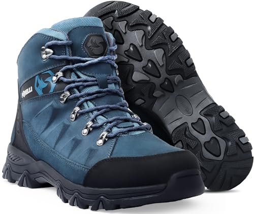 Foxelli Men’s Hiking Boots – Waterproof Breathable & Lightweight Suede Leather Hiking Boots for Men