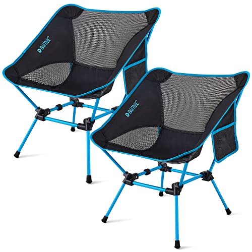 G4Free 2Pcs Folding Camping Chairs, Ultralight Compact Backpacking Folding Chairs Lawn Chairs Heavy Duty 330lbs with Side ...