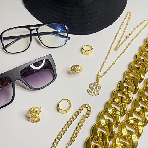GIFIKOI Hip Hop Costume Kit 80s 90s Rapper Accessories