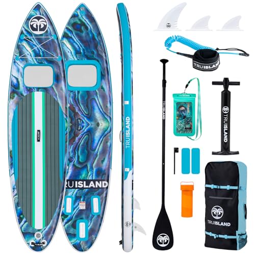 TRUISLAND Inflatable Paddle Board, Stand Up Paddle Board with Backpack, Non-Slip Thickened Deckpad, Waterproof Phone Case,...