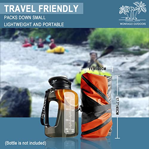 WONITAGO TPU Packraft Portable and Lightweight with Adjustable Carbon Fiber Kayak Paddle, 210 cm Orange