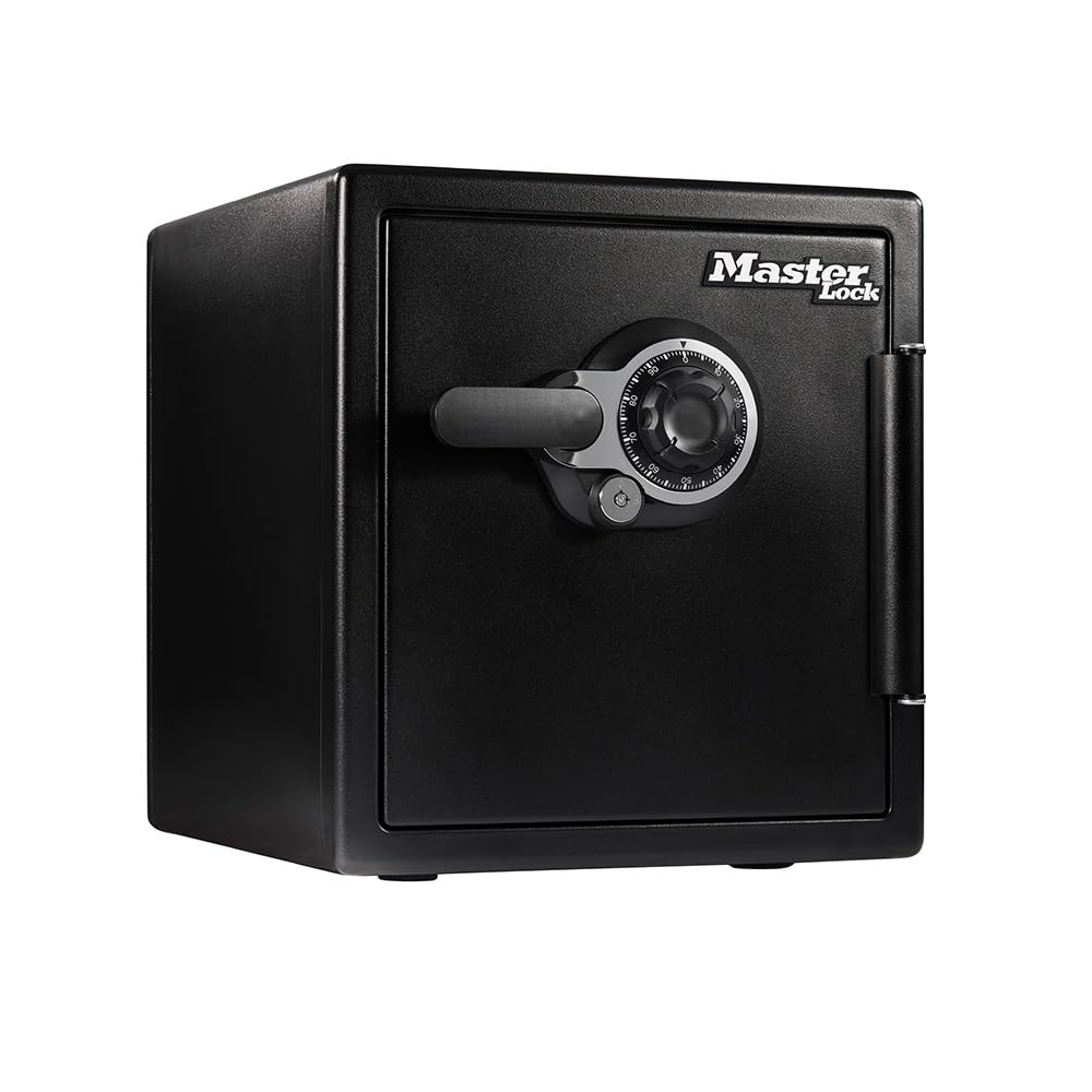 Master Lock Black Premium Fireproof and Waterproof Safe with Combination Dial, 1.23 cu-ft, STW123DUB