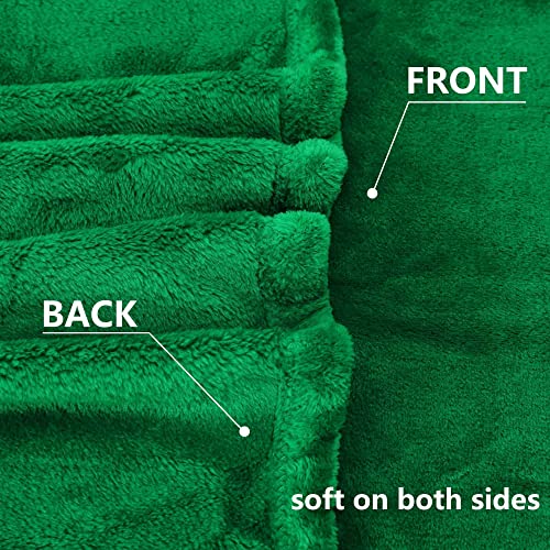 NANPIPER Fleece Blankets Super Soft Flannel Queen Size Blanket for Bed Luxury Cozy Microfiber Plush Fuzzy Blanket,Emerald ...