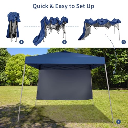 GDY 8X10 FT Pop Up Canopy Outdoor Instant Tent Slant Legs with a Sidewall,Equipment Vents, Portable Gazebo Shelter for Pat...